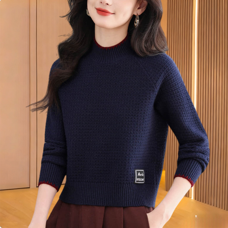 小个子短款半高领针织打底衫女冬季新款内搭高腰毛衣高级感上衣潮