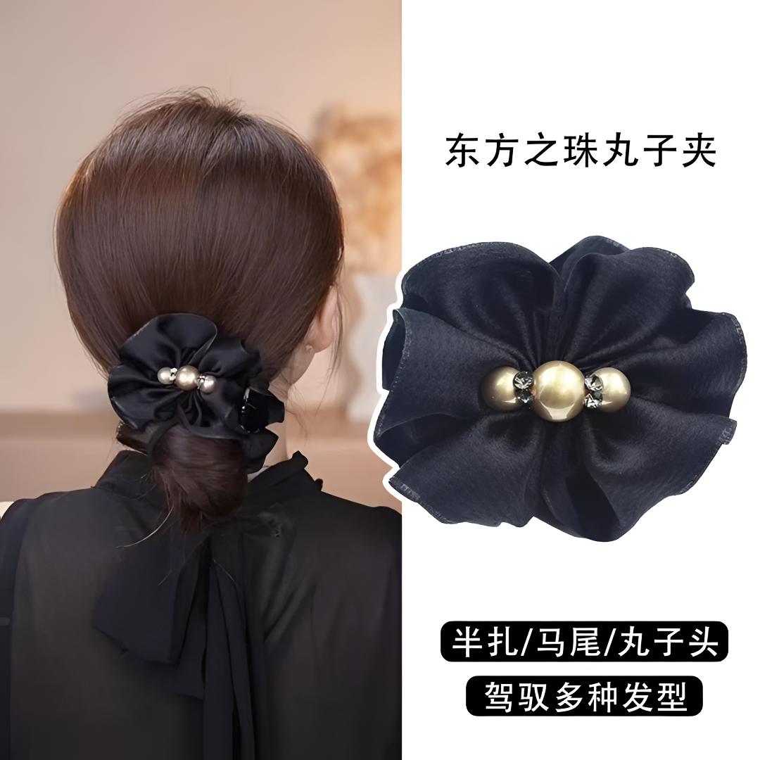 东方之珠束发发夹花都丸子头抓夹女2025新款盘发神器发量多马尾夹