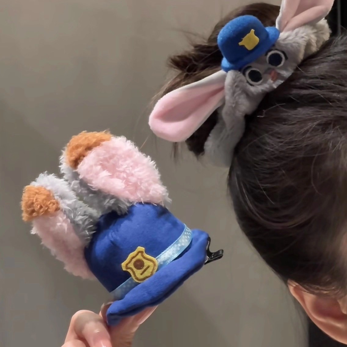 疯狂动物城2毛绒发饰尼克狐尼克朱迪警官发圈发夹新款可爱侧边夹