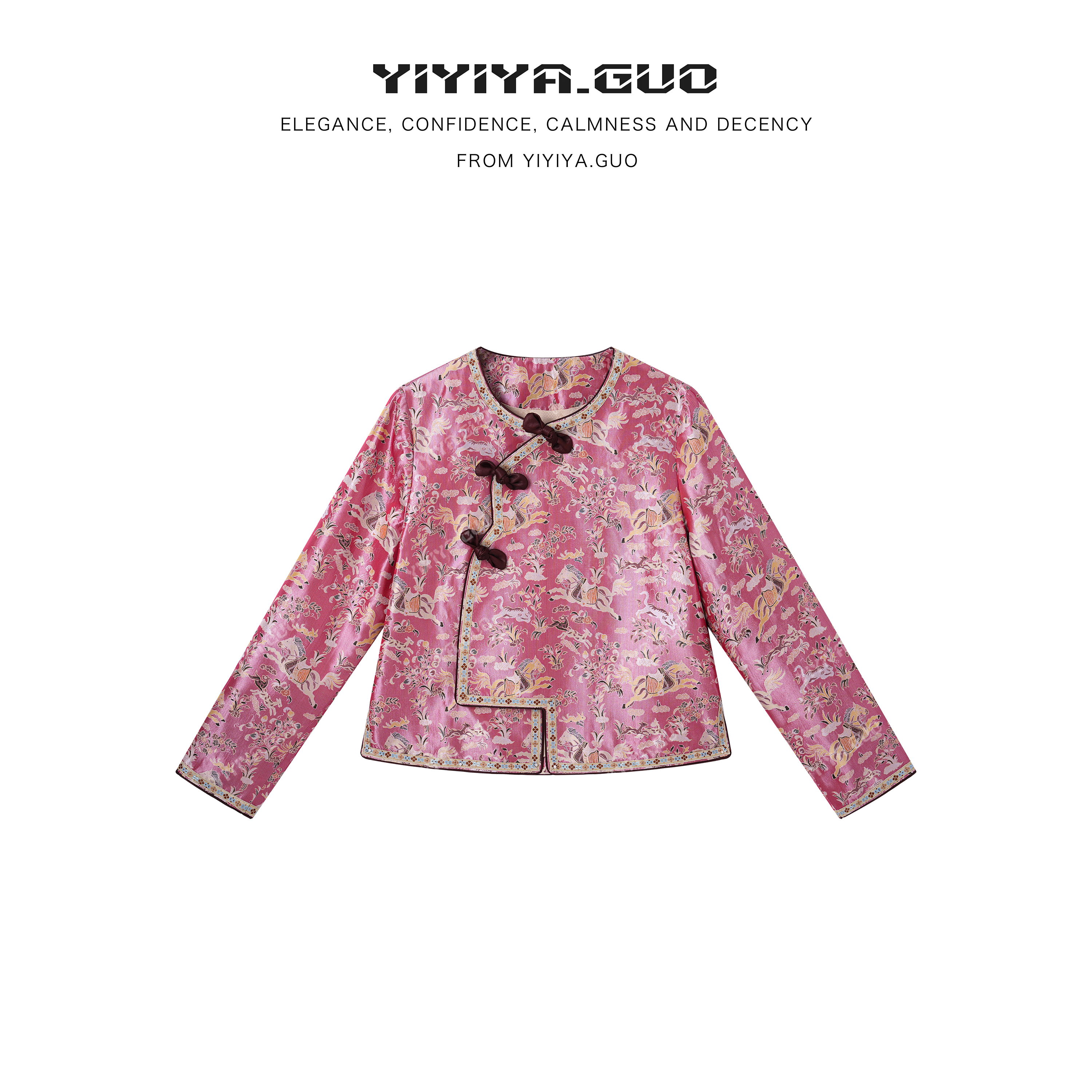 yiyiya.Guo艺艺吖【幻彩蜀锦·灿若繁马】斜襟圆领上衣120292SS52