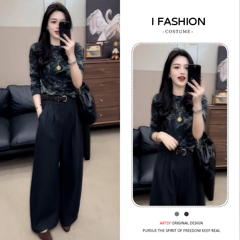 设计感小众法式休闲t恤女2026春秋新款百搭修身显瘦圆领拼接上衣