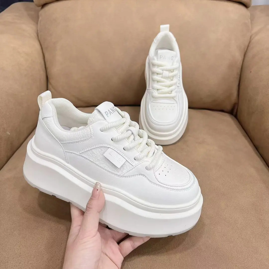 金匠11单款#刘胖胖女士真皮松糕厚底休闲百搭韩版小白鞋运动时尚