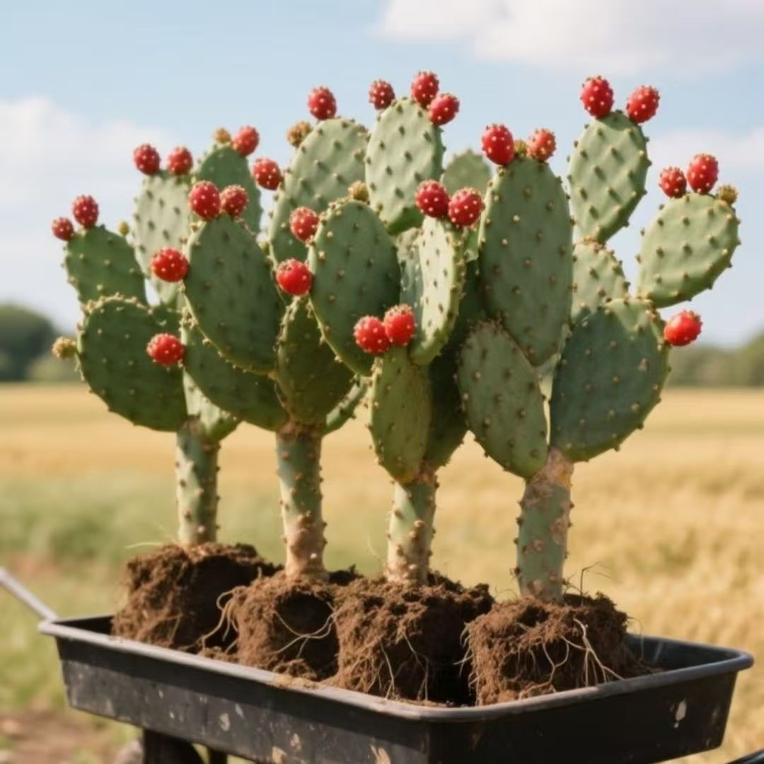 可食用仙人掌果仙人掌苗四季盆栽野生米邦塔开花结果仙人掌结果