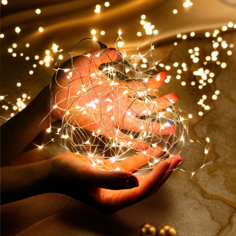 LED彩灯闪灯礼物盒迷你铜线满天星星小灯串花束装饰生日氛围灯带