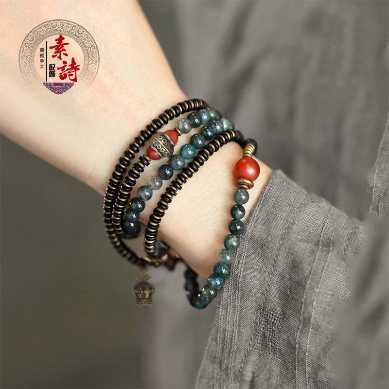 铜合金手链 原创复古多圈手串缠绕女混搭个性叠戴冷门不撞款