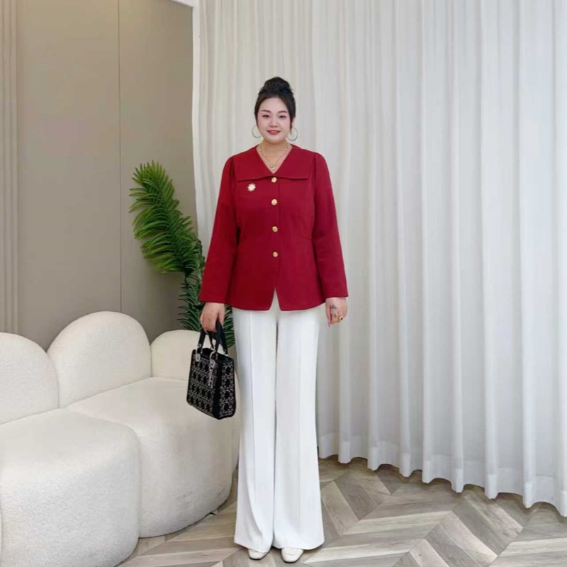 【现货加厚/加绒仅裤子】MJ9515+MJ9566梅姐时尚微喇裤大码女装裤子