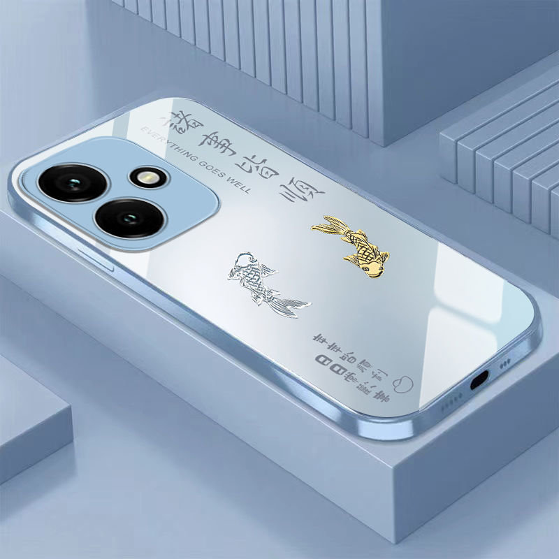 諸事皆顺荣耀400手机壳DNN-AN00包镜头新款耐脏玻璃壳防摔金属漆