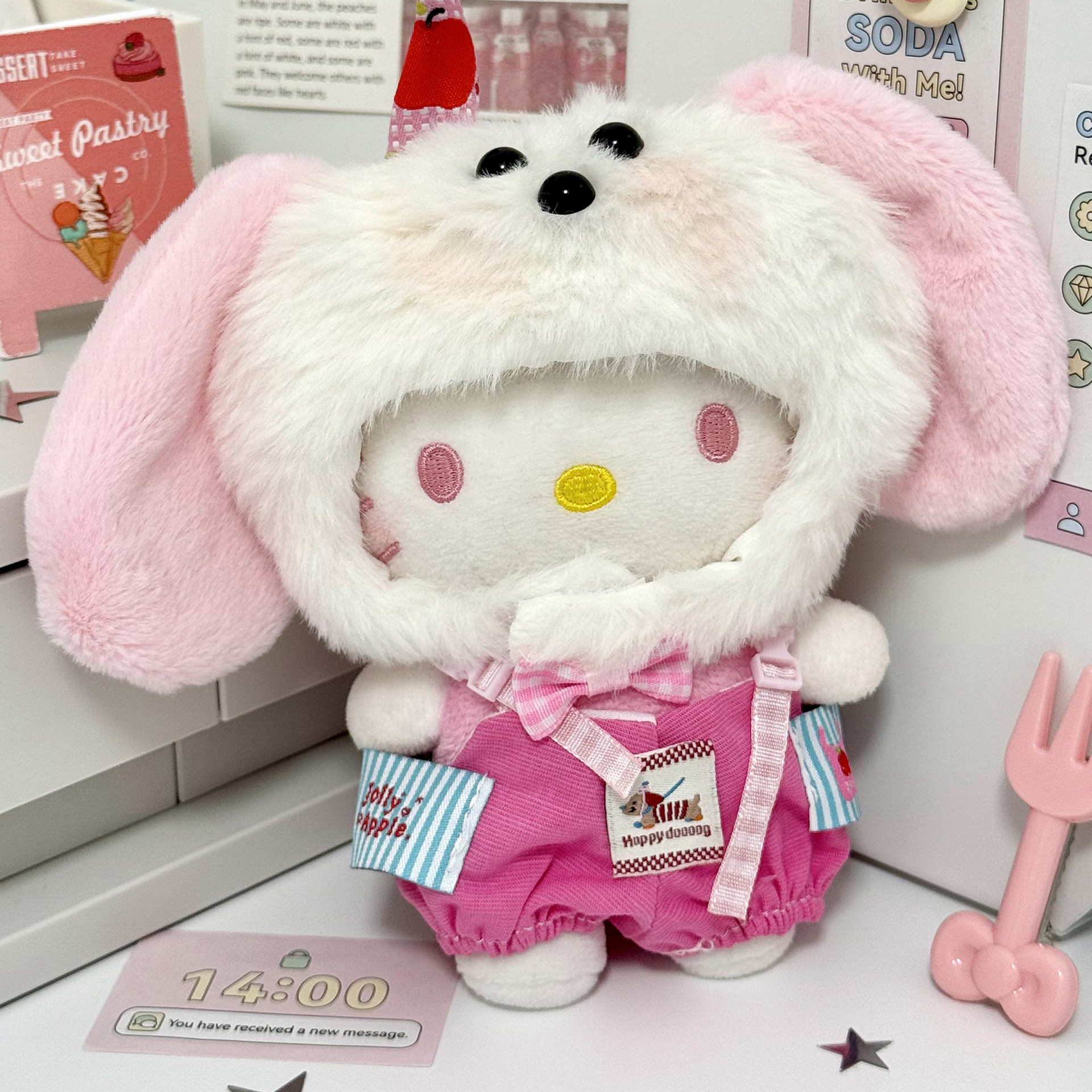 【正版】HelloKitty玩偶少女心包包挂件毛绒公仔钥匙扣挂件生日礼物