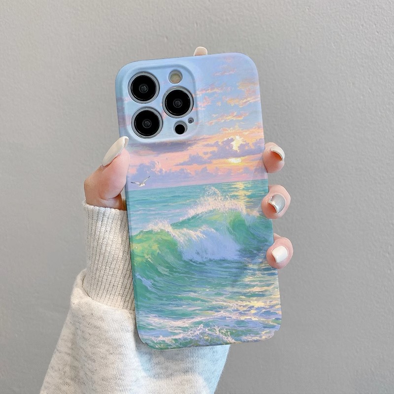 菲林软壳防摔海边日出适用苹果16华为reno13小米15vivox200 1加