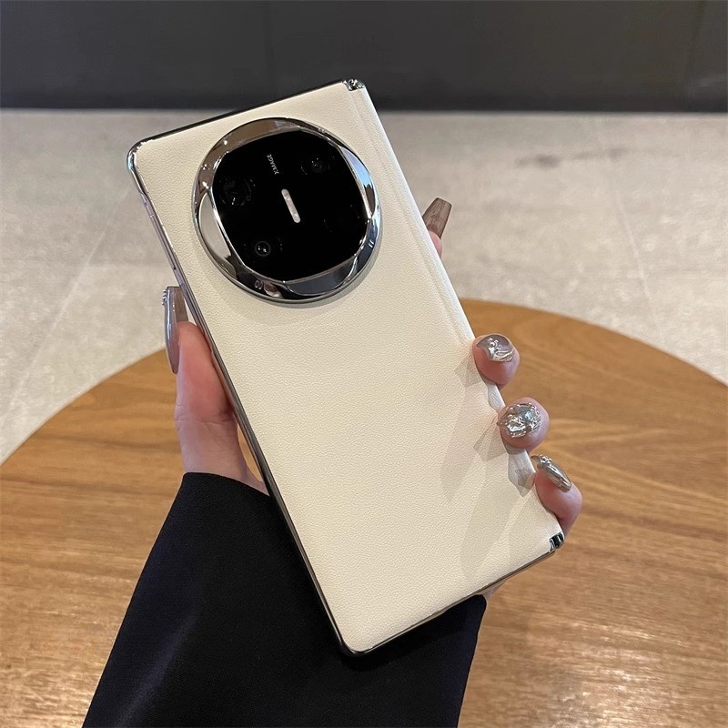 适用华为mateX7折叠屏手机壳MateX6典藏版x5磁吸中轴纯色皮质女款