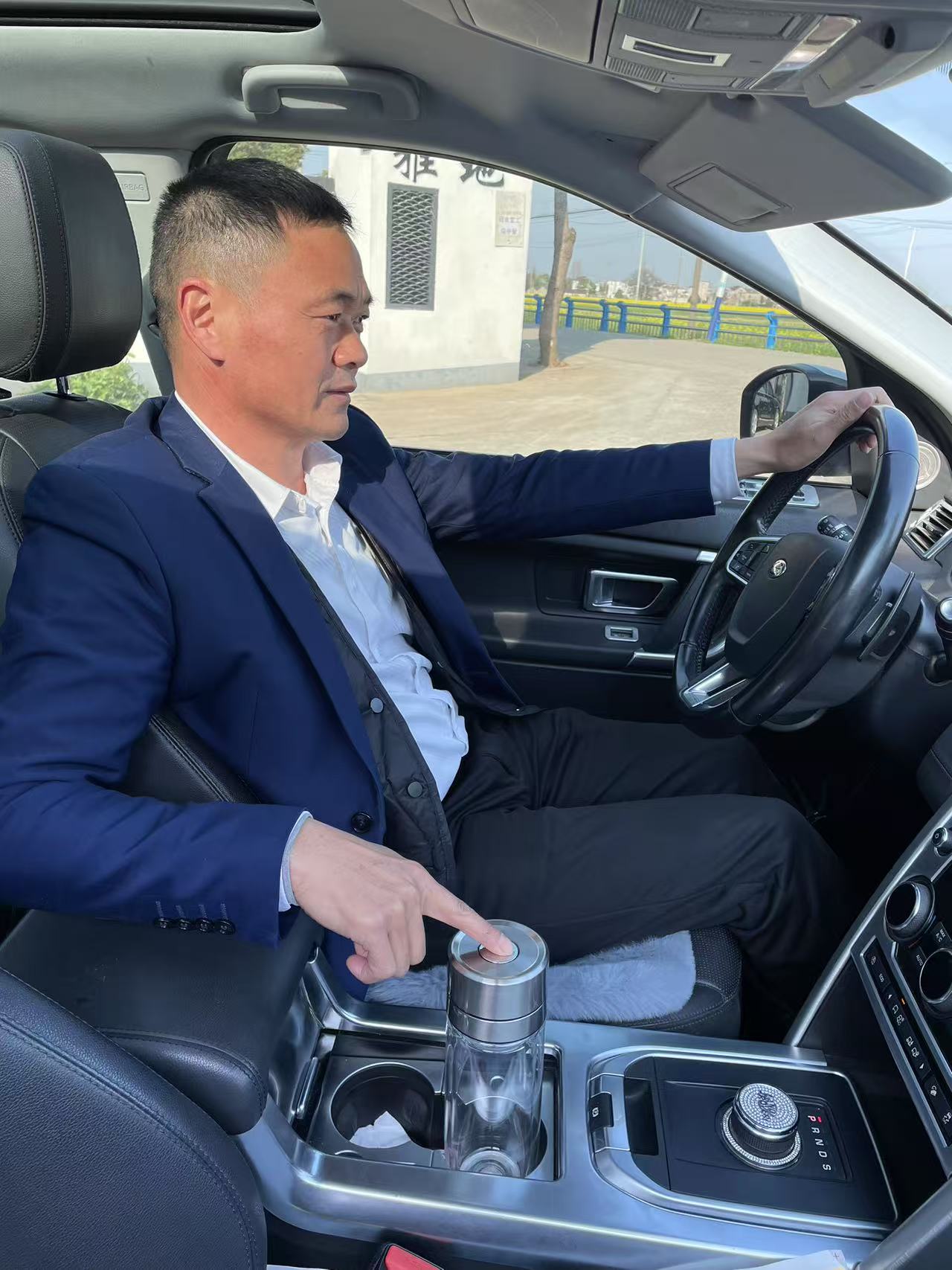 明而雅水杯茶水分离茶杯杯子一键开盖车载单层玻璃杯高硼硅