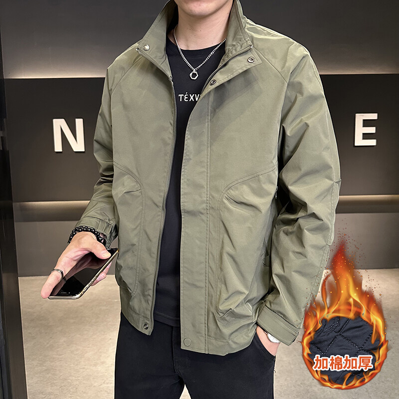【高品质】男士春款外套立领拉链潮流韩版休闲百搭帅气简约夹克外套