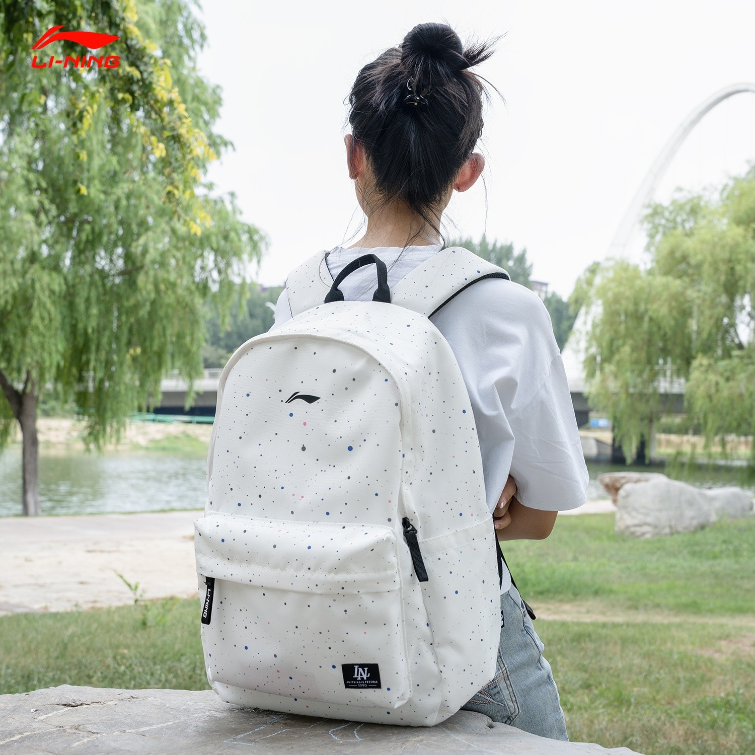 LI-NING/李宁大容量新款书包旅行包满天星书包双肩旅行双肩背包
