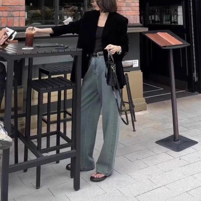 24997大爱美依缘2025秋季新款时尚宽松西服外套休闲牛仔裤显瘦女