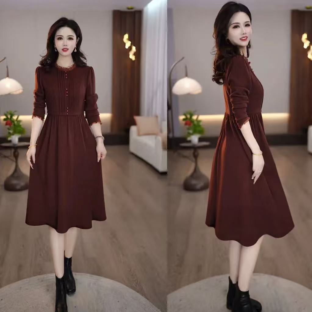 【连衣裙】秋冬新款时尚气质简约宽松精致优雅显瘦温柔百搭连衣裙