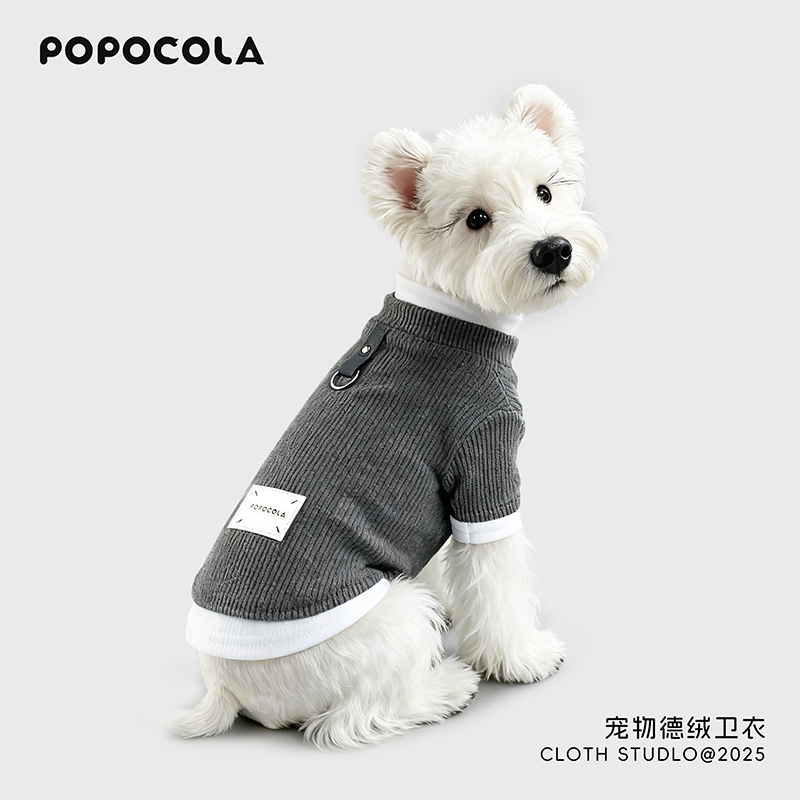 POPO小狗狗衣服秋季泰迪比熊雪纳瑞宠物小型犬猫咪秋冬可牵引卫衣