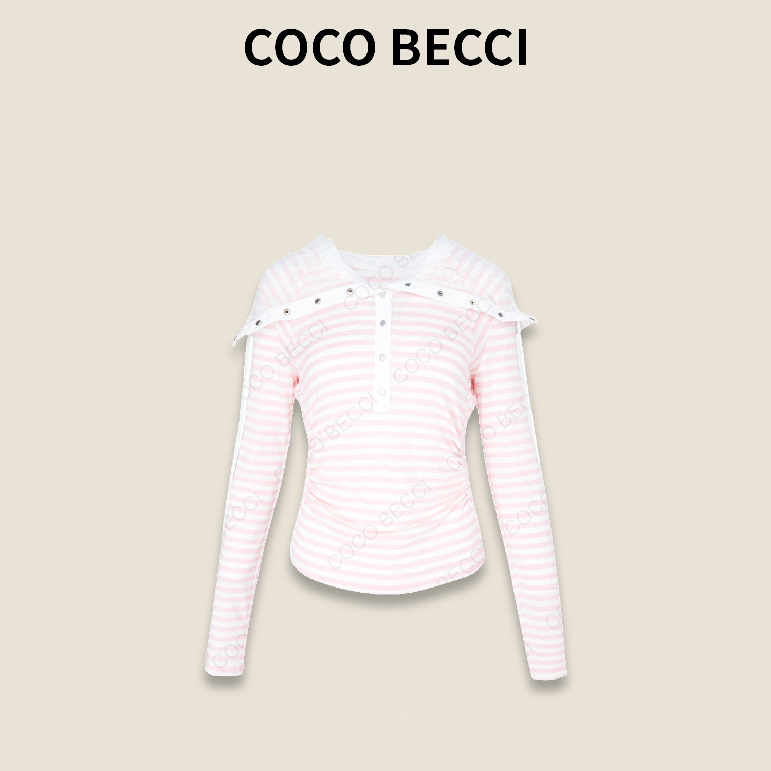 COCO BECCI【白桃乌龙】天丝绵羊毛减龄针织衫YT25JS230001