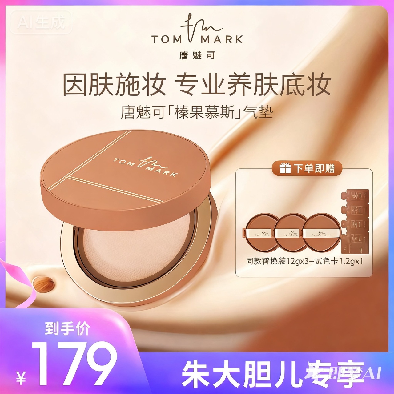 【大胆专属】干皮混合推荐榛果气垫-唐魅可TOMMARK