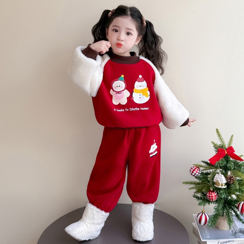 新疆西藏内蒙包邮女童冬装套装2025新款儿童洋气时髦女宝宝冬季加