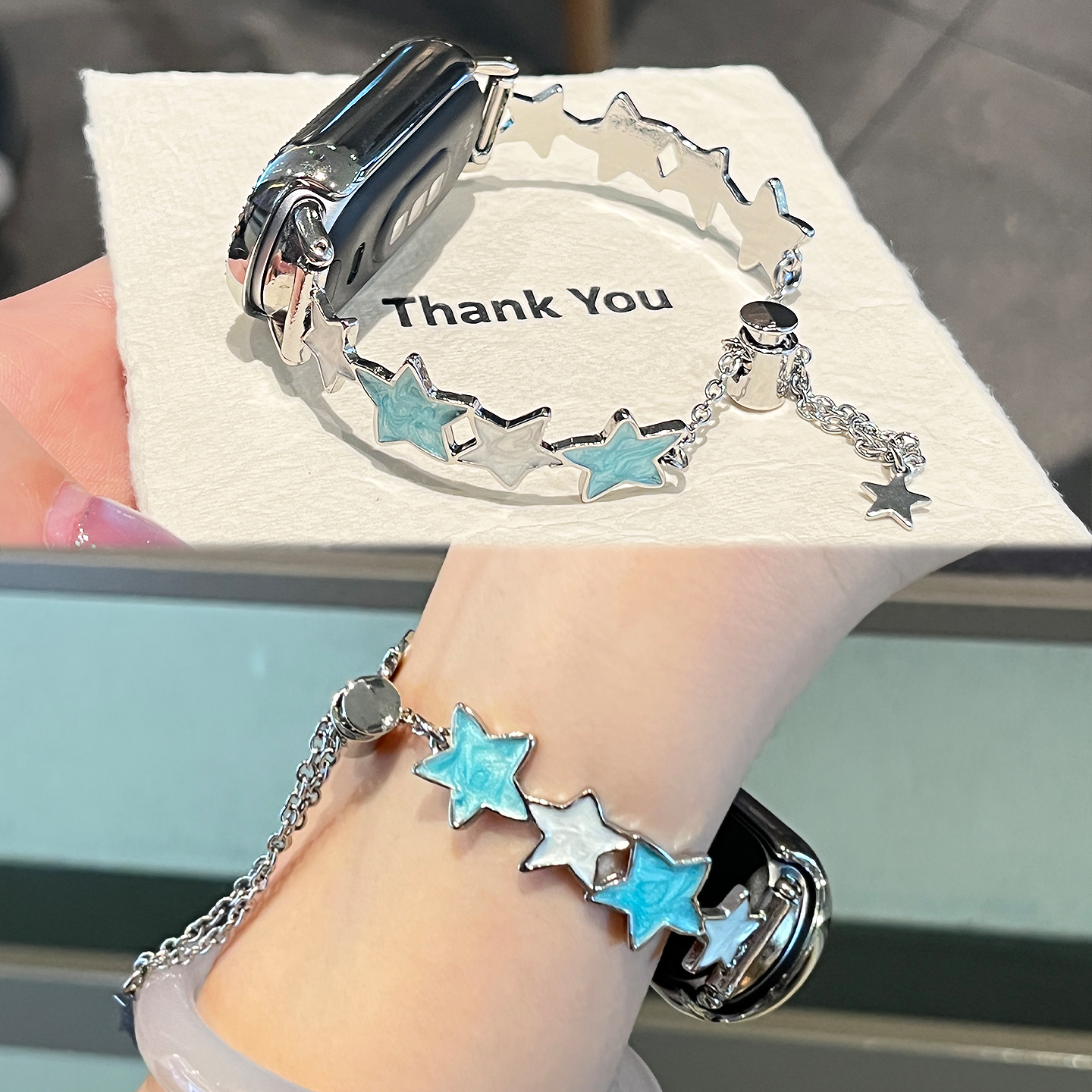 适用于小米10手环表带9陶瓷版星星手镯表链8智能7nfc女款XL夏腕带