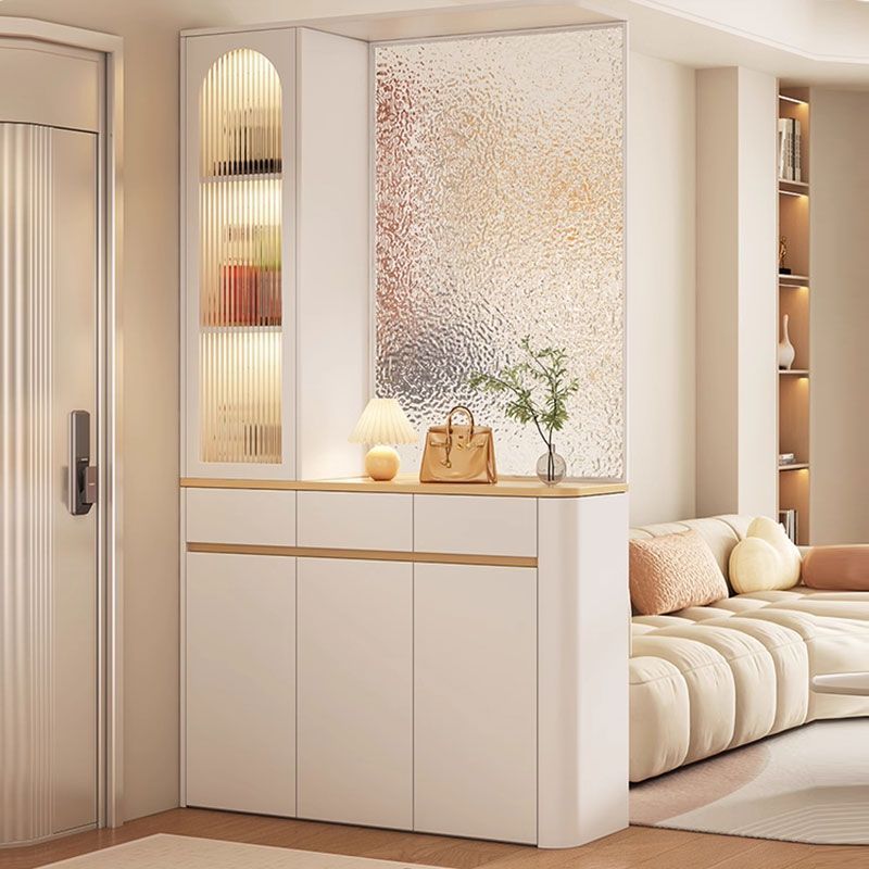 奶油风屏风隔断玄关柜鞋柜一体入户正对门客厅沙发挡柜置物架酒柜