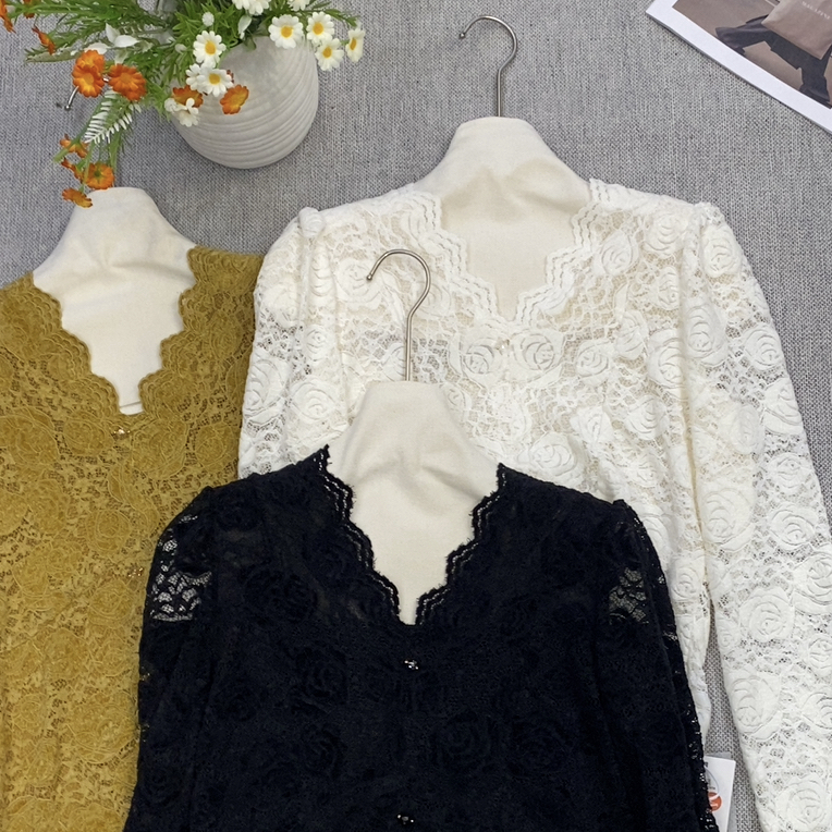 2025年新款收腰显瘦胖美女也可以穿的高品质蕾丝上衣