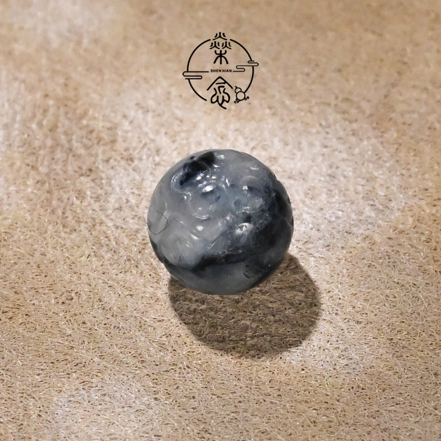 8MM天然蓝兔毛水晶回纹圆珠108文玩手串DIY配饰配珠顶珠腰珠隔珠