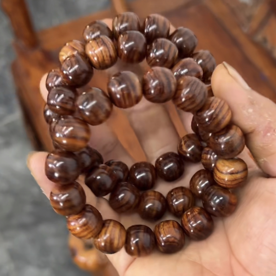 海南黄花梨1314老型桶珠手串