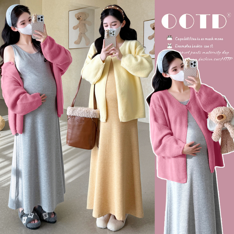 孕妇装春秋套装时尚款新款气质简约显瘦宽松潮妈大码孕妇两件套