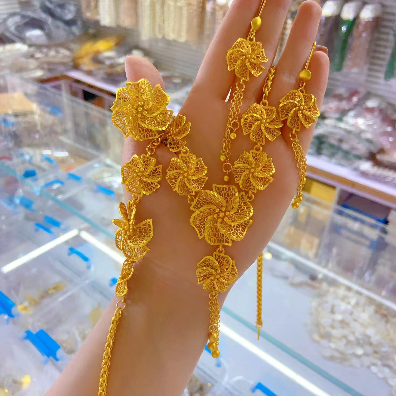 铜合金项链 新款套装四件套百搭