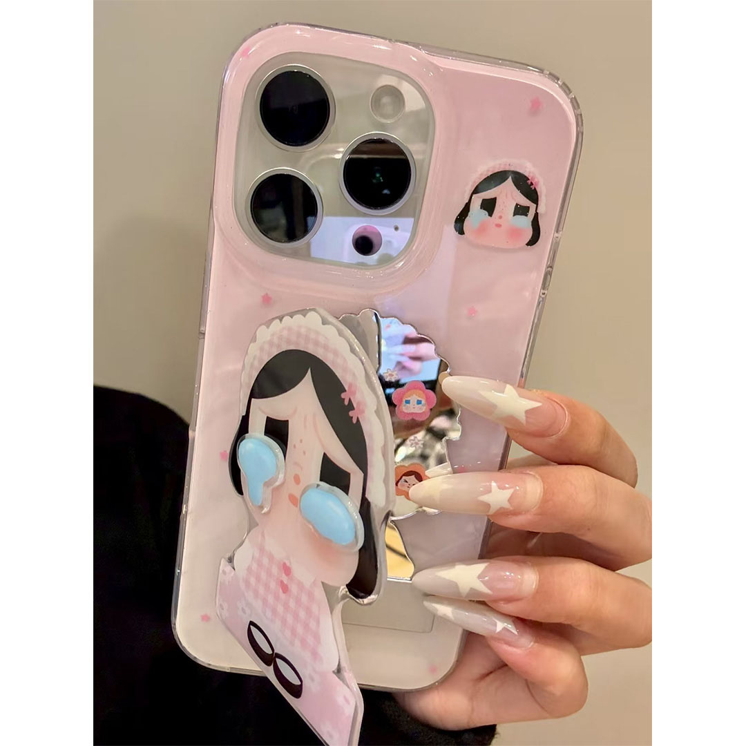 格纹女仆哭娃适用苹果17promax手机壳VIVO华为OPPO小米15一加防摔