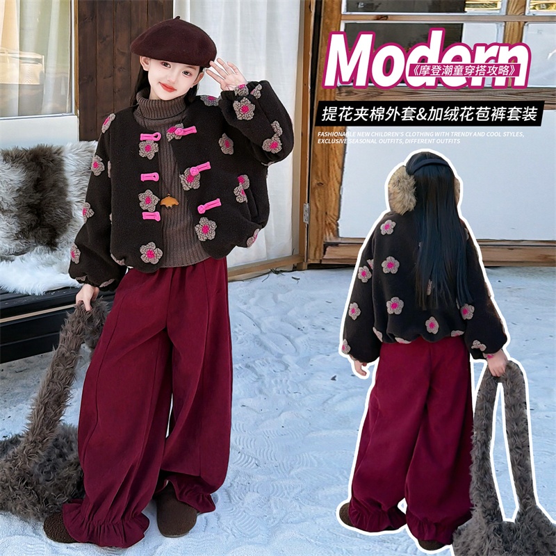 儿童2025秋冬新款复古高级感禅精致漂亮新中式时尚套装两件套