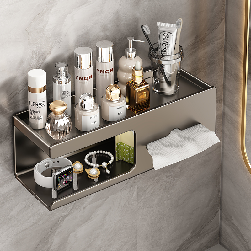 卫生间纸巾盒厕所壁挂式抽纸盒免打孔厕纸架浴室洗手间卷纸置物架