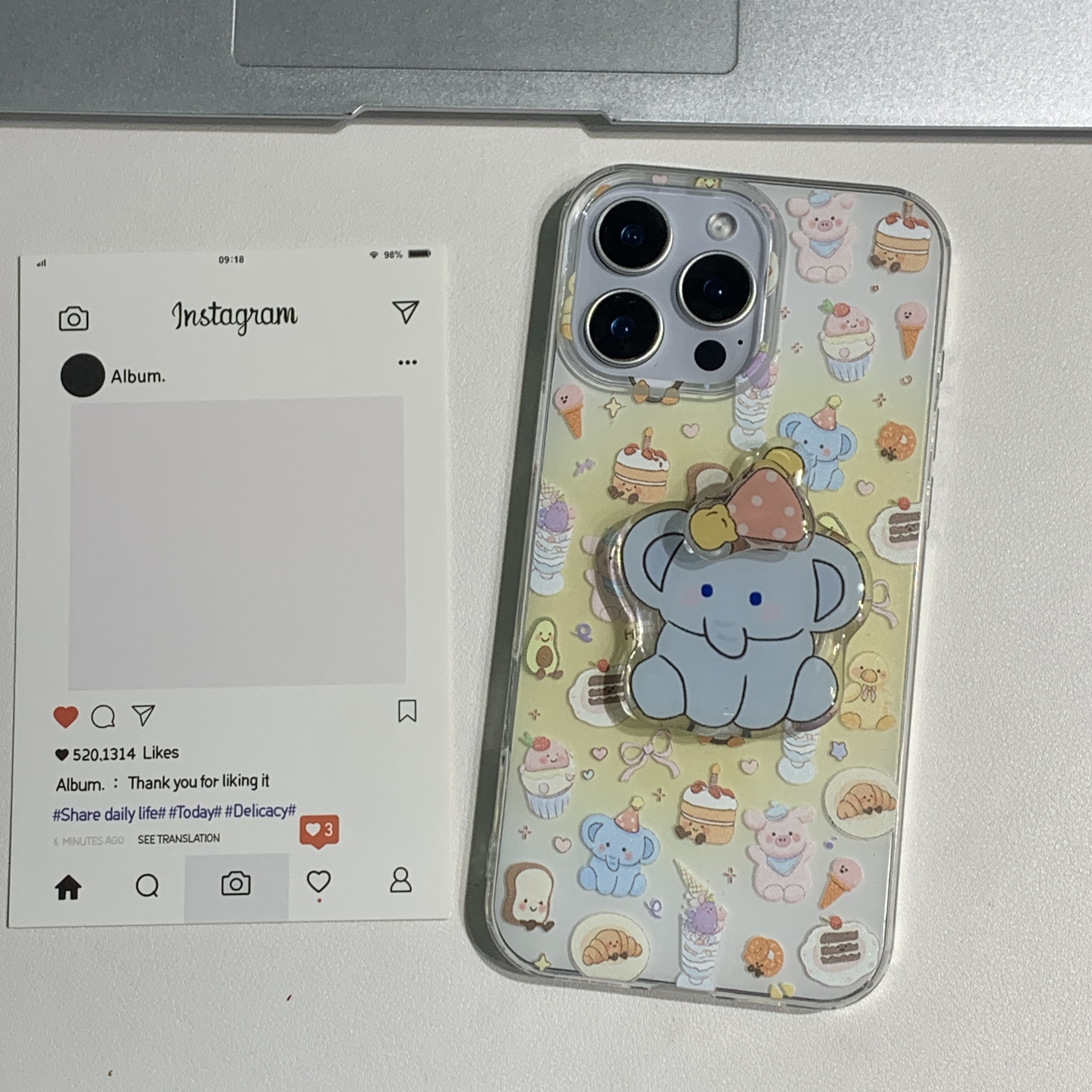 卡通企鹅小小象旋转支架适用苹果手机壳华为vivo小米oppo卡通