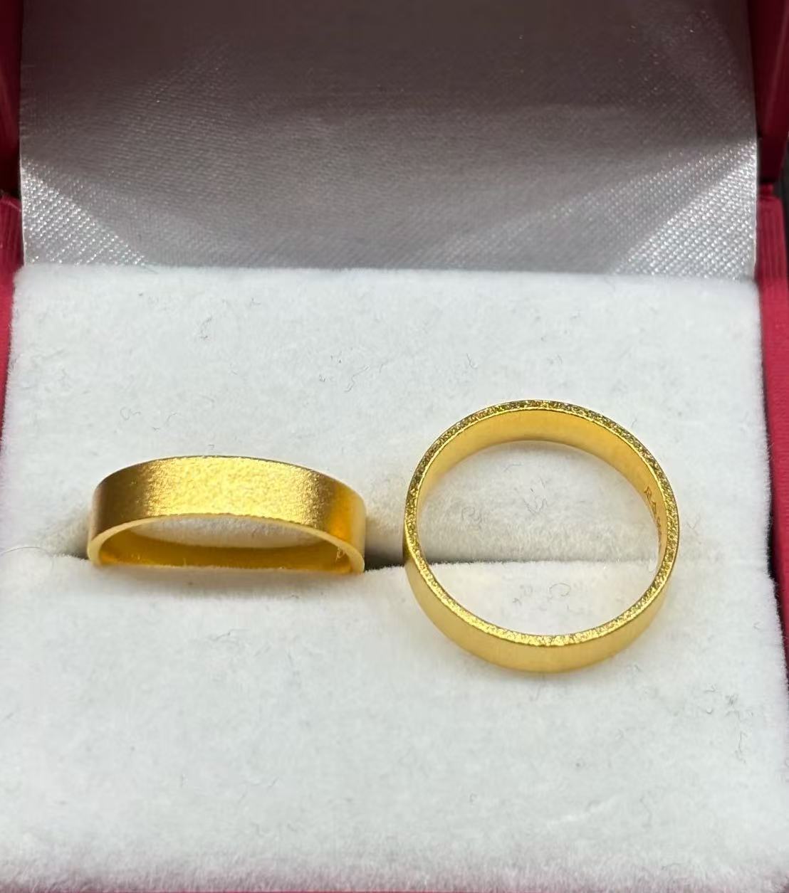 合金戒指 【5N无事戒指】情侣对戒时尚古法经典黄色磨砂指环光面