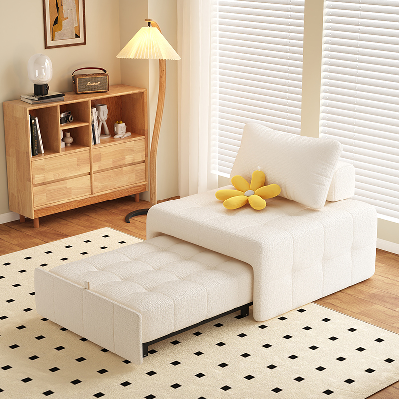 折叠沙发床网红新款奶油风泡芙单人两用客厅懒人多功能坐卧伸缩床