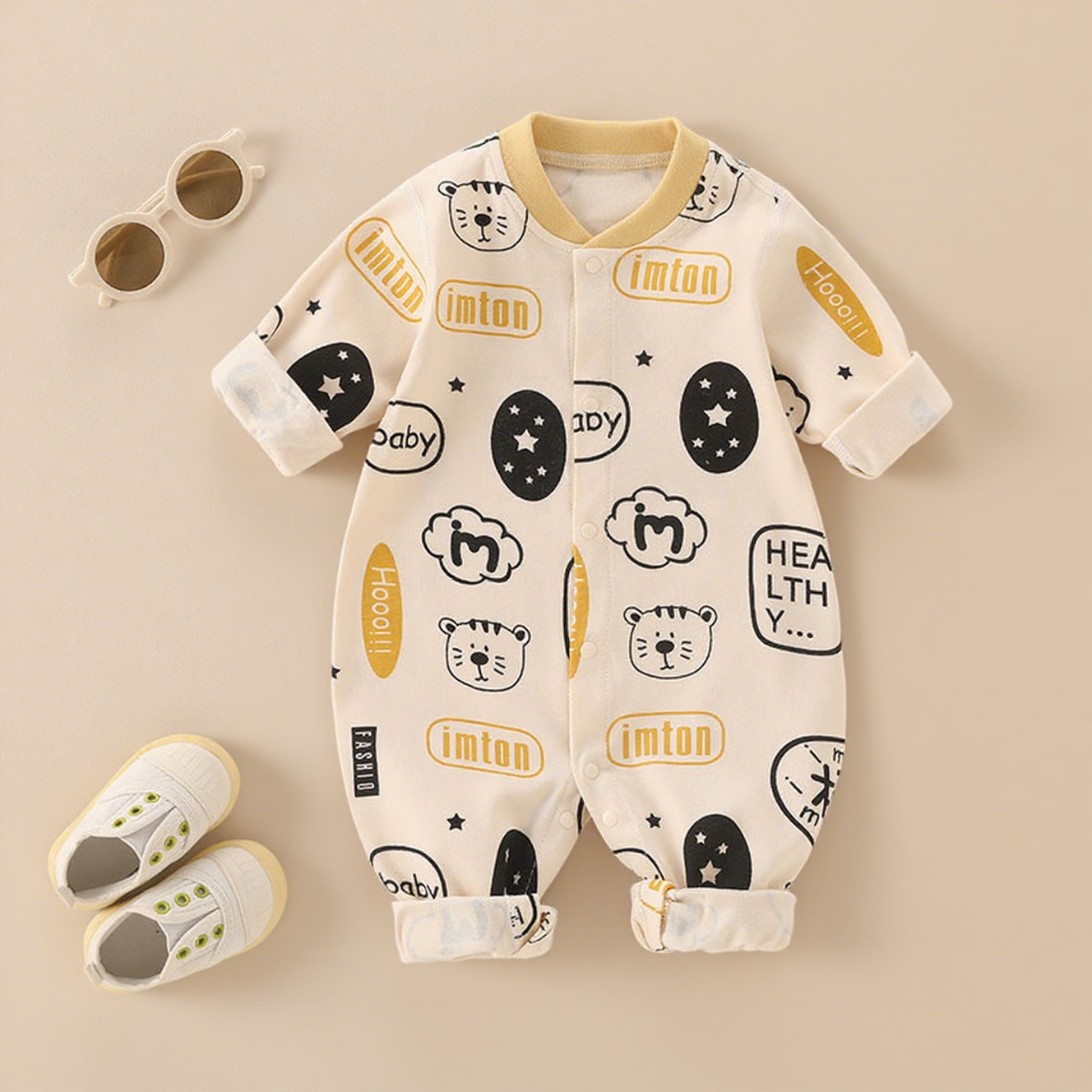 婴儿连体衣纯棉春秋新生儿衣服无骨内衣四季打底秋装男女宝宝爬服