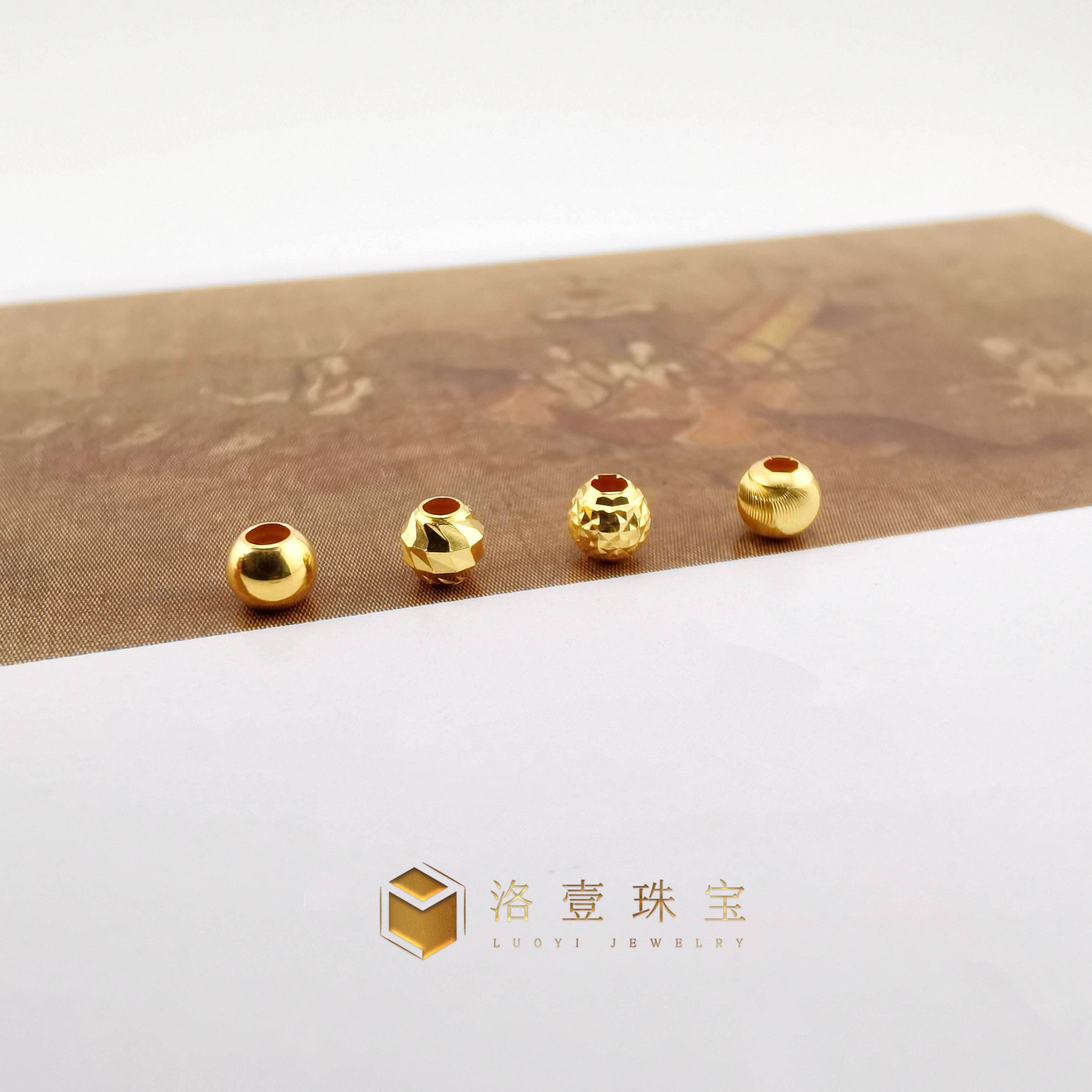 【洛壹珠宝】18K金金珠小点位配珠（4个一组）