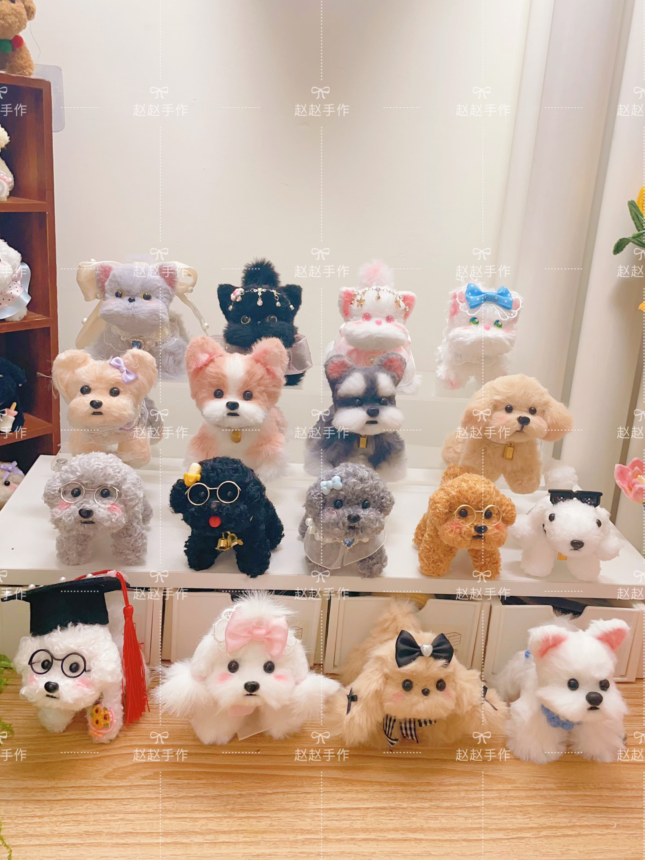 赵赵手作精选纯手工高端仿真小狗【送底座】