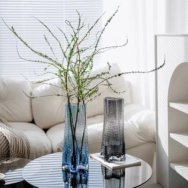 创意轻奢玻璃花瓶客厅插花摆件ins水养富贵竹水培鲜花高颜值器皿