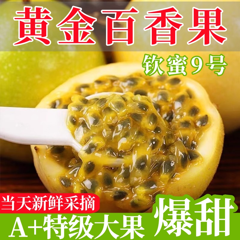 广西黄金百香果钦蜜9号大果新鲜采摘百香果5斤包邮大果香甜多汁