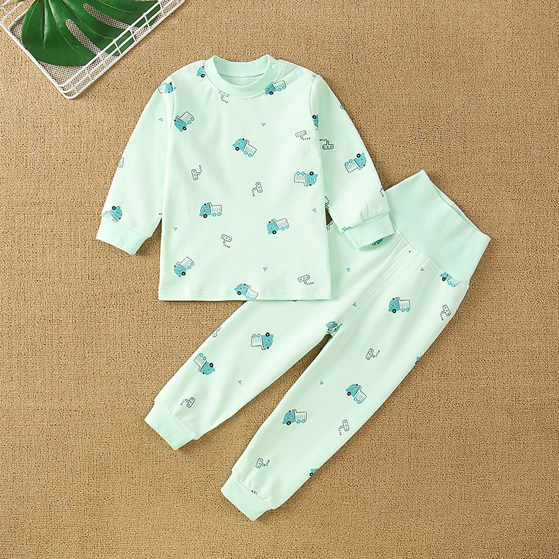 儿童高腰内衣套装纯棉打底春秋男女童婴儿宝宝秋衣秋裤睡衣家居服