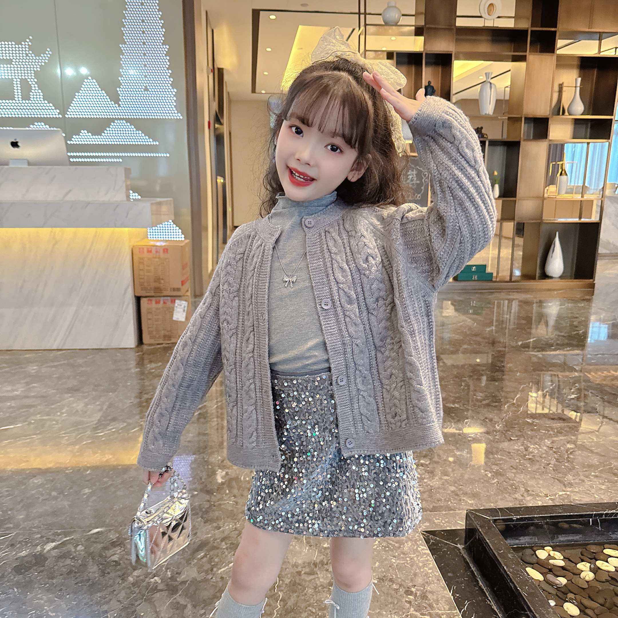 2025女童秋款麻花开衫裙子套装女宝宝新品秋季毛衣套装秋冬款新品