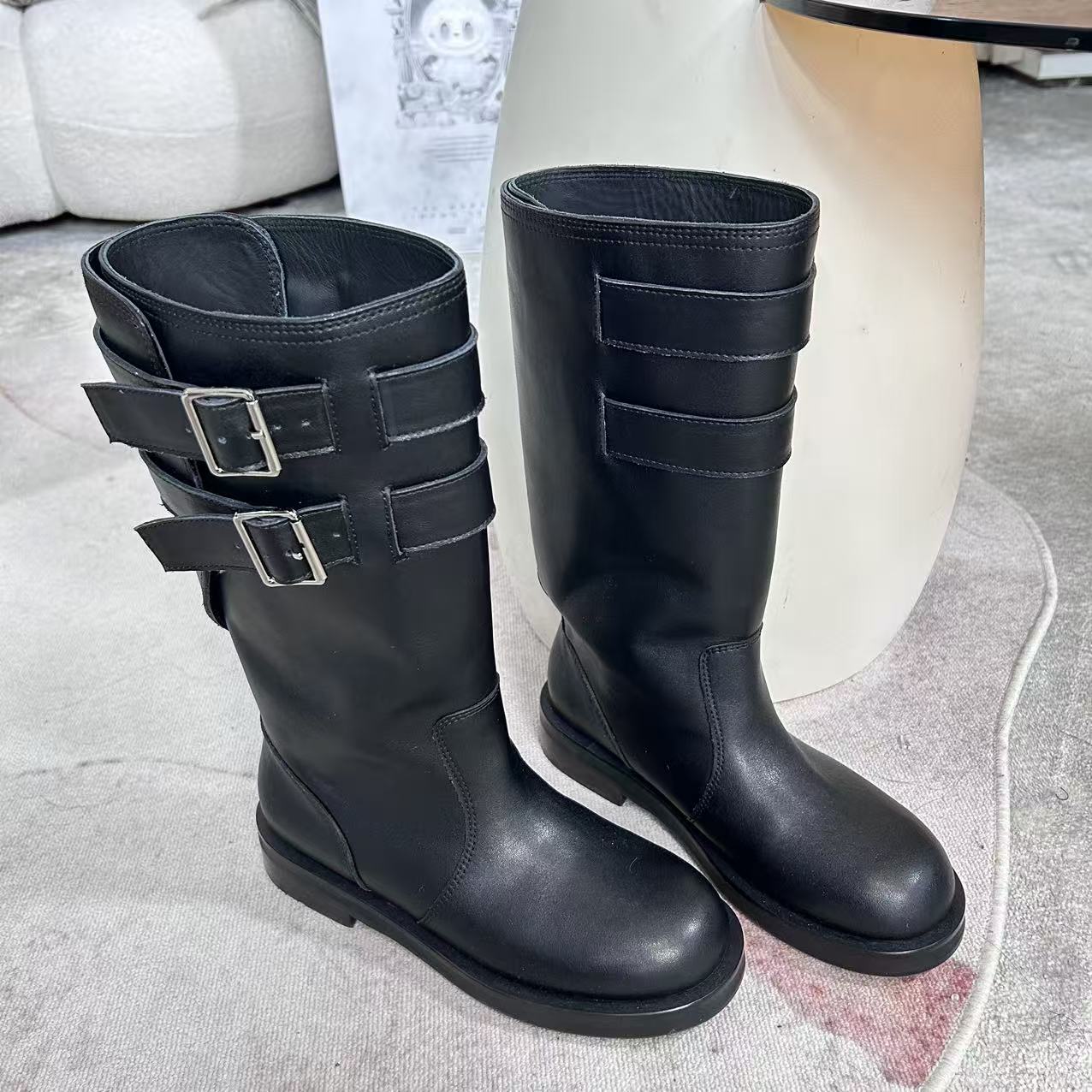 2025秋冬新款鞋子时装靴宽筒阔口靴子高筒靴2EI1801