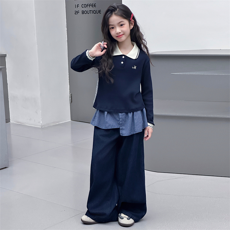 女童春秋卫衣套装2025中大童女孩秋季学院风秋装上衣休闲裤两件套