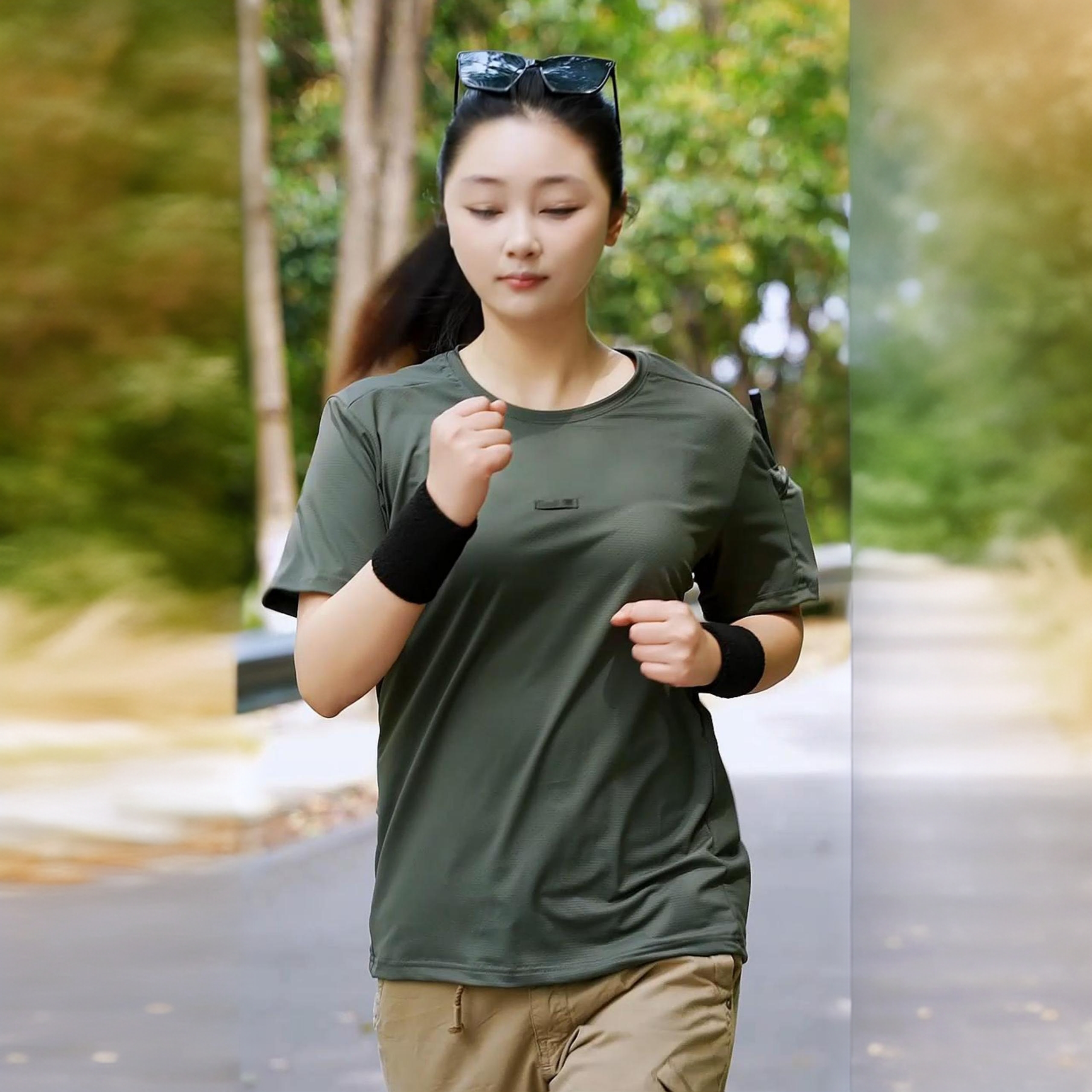 户外运动速干衣抗菌男女薄款短袖健身钓鱼冰丝防晒排汗T恤上衣