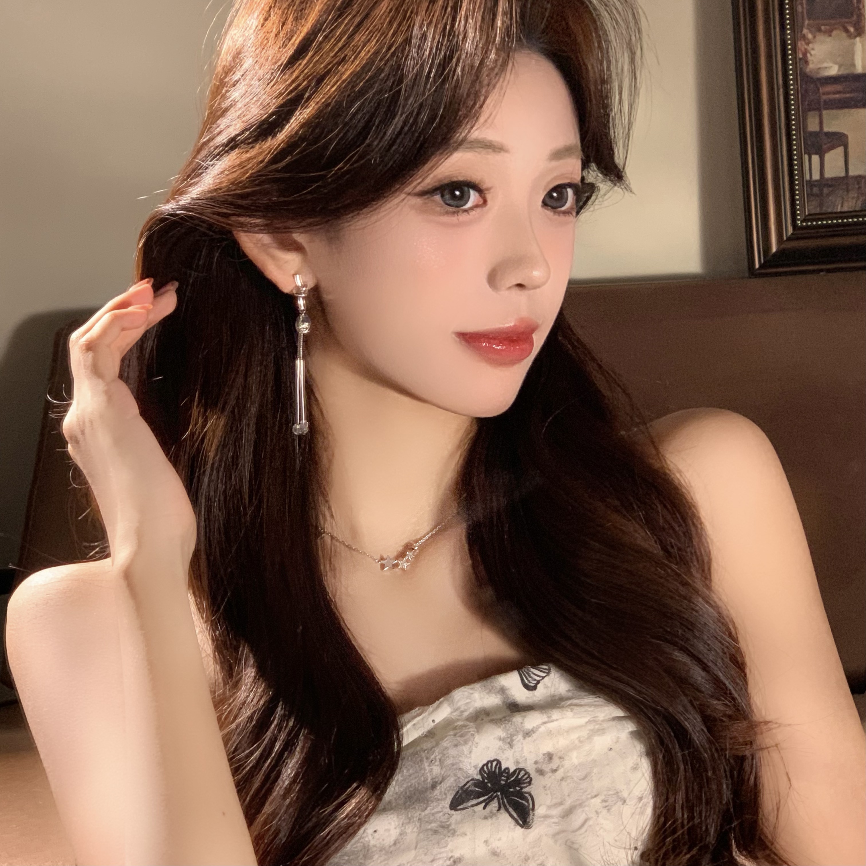 FULL GIRLISH耳环00816长款绳结流苏耳钉耳饰