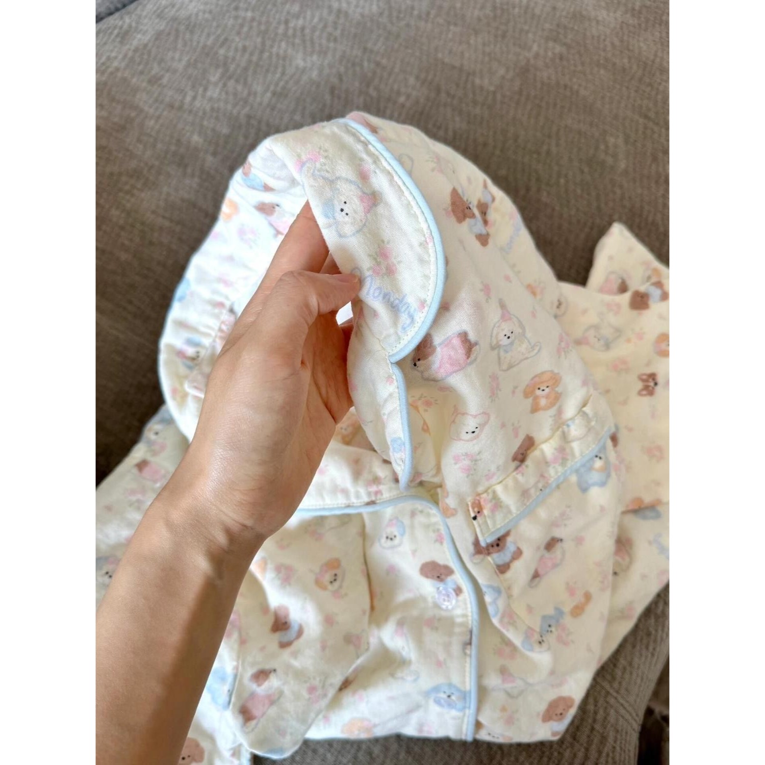 云朵棉软萌小狗春秋少女ins风长袖温柔气质睡衣可外穿居家服套装