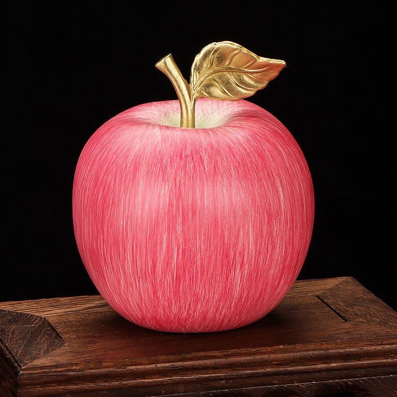 手工彩绘铜苹果摆件 铜苹果摆件 铜红苹果