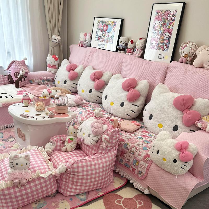 hellokitty抱枕沙发客厅靠枕超软垫子大靠背可爱公仔毛绒玩具装饰